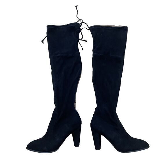 Catherine Malandrino Over Knee Boots Womens 10 Black Heeled Vegan Suede Monarch - Picture 1 of 16
